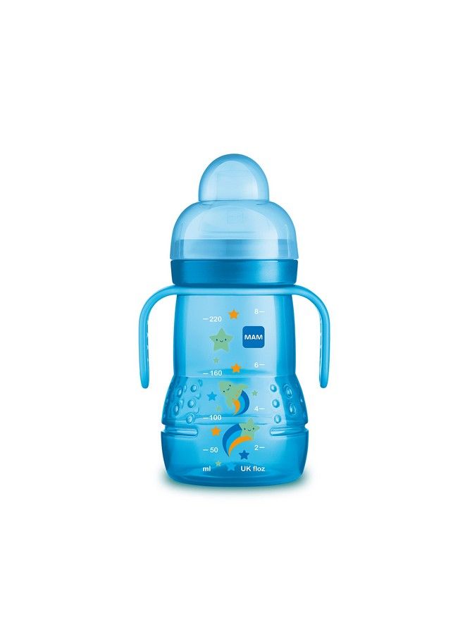 MAM Plastic Trainer Cup (1 Count) Trainer Drinking Cup With Extrasoft Spout Spillfree Nipple And Nonslip Handles For Boys 4+ Months Eight Ounces Designs May Vary - Image 1