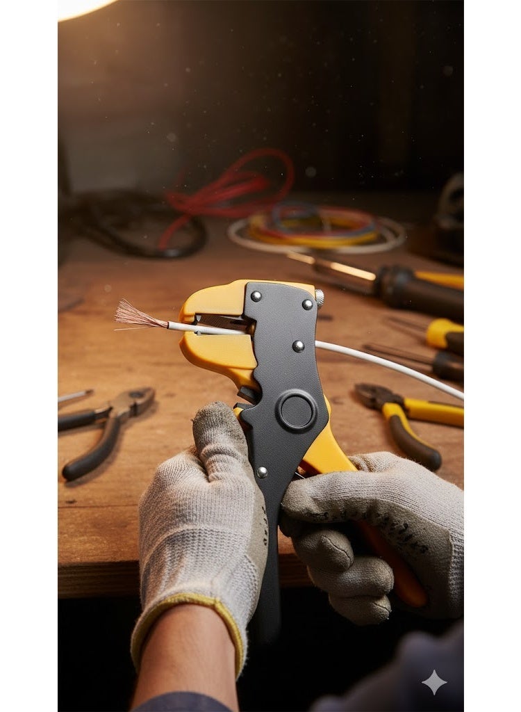 7 Inch Automatic Wire Stripper and Cutter with Self-Adjusting Jaws, Adjustable Wire Gauge Settings, Ergonomic Grip, Heavy Duty Construction for Electrical Installation, Electronics Repair and DIY Projects - Image 3