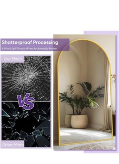 Vparty Full-Length Mirror - for Bedroom and Living Room, Modern Decorative Home Décor, Standing, Leaning, or Wall-Mounted - Gold (190 x 110 cm)  - Image 5