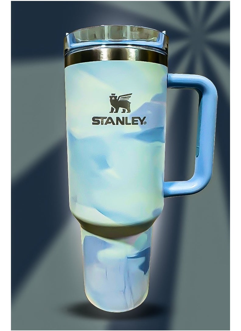 Stanley 40oz Tumbler Stainless Steel Travel Mug with Reusable Straw BPA Free Eco Friendly and Dishwasher Safe Featuring Leakproof FlowState Lid and Double Wall Insulation Keeps Drinks Hot for 16 Hours and Cold for 24 Hours Slim Base Fits in Car Cup Holders with Sturdy Ergonomic Handle for Comfortable Use at Home Work Travel or Outdoors
