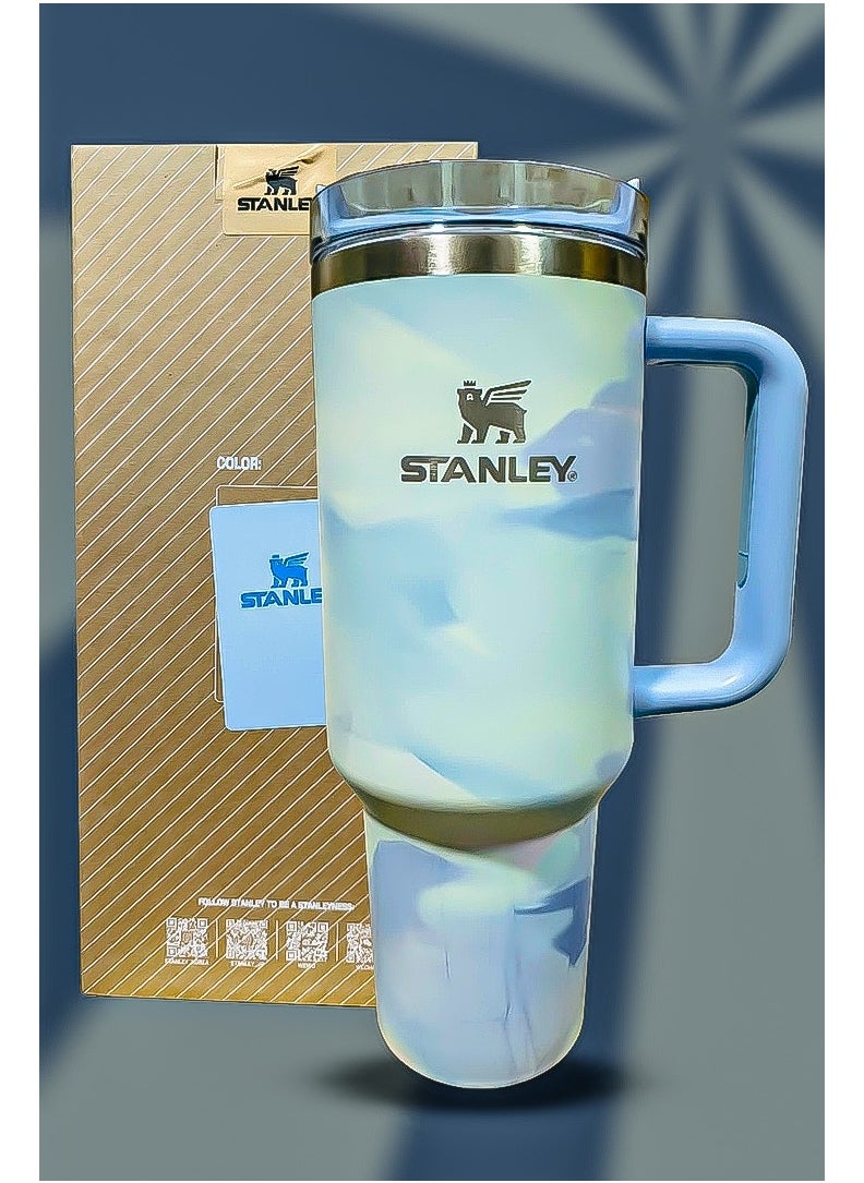 Stanley 40oz Tumbler Stainless Steel Travel Mug with Reusable Straw BPA Free Eco Friendly and Dishwasher Safe Featuring Leakproof FlowState Lid and Double Wall Insulation Keeps Drinks Hot for 16 Hours and Cold for 24 Hours Slim Base Fits in Car Cup Holders with Sturdy Ergonomic Handle for Comfortable Use at Home Work Travel or Outdoors