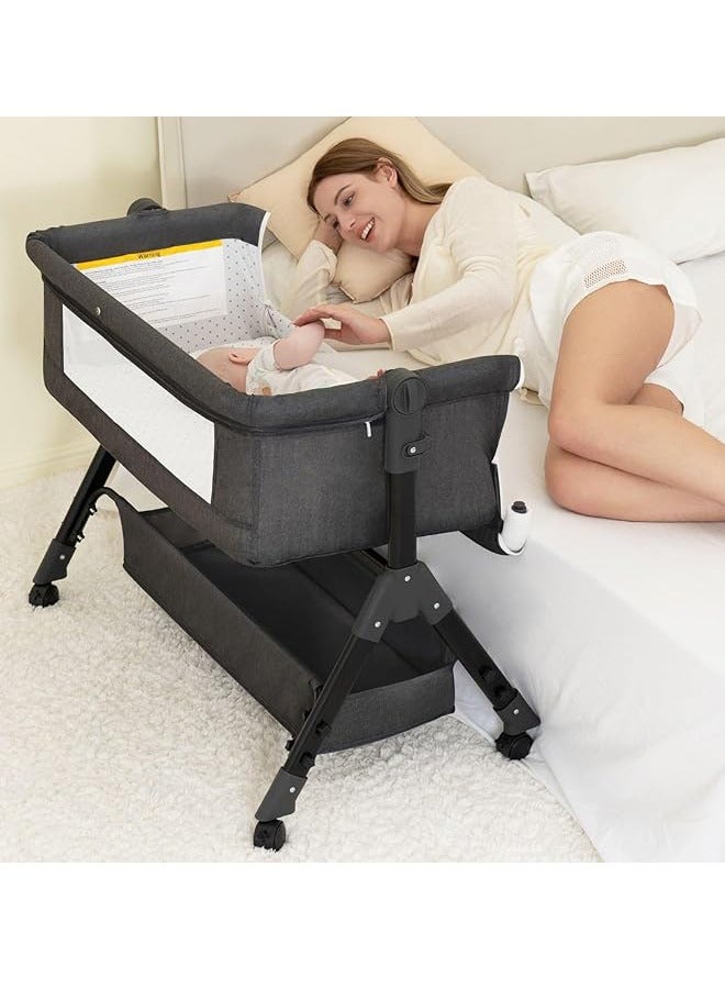 جو توي سرير محمول Bassinet للطفل، 3 في 1 Bassinet السرير النوم مع العجلات، Mosquito Net، قابلة للطي سرير الطفل حديثي الولادة - Image 1