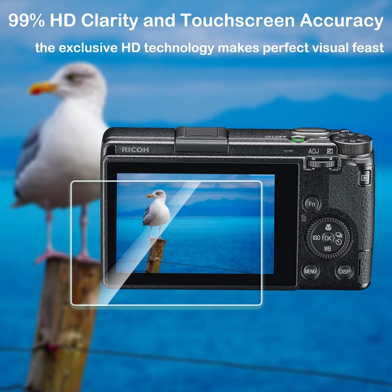 ZLMC Screen Protector for Ricoh GR III GR III X GRIII GR 3 GR3 GR IIIx GRIIIx GR3x, 9H Hardness 0.3mm Ultra-thin Tempered Glass Screen, Full Coverage Edge to Edge Protection [3 Pieces] - Image 2