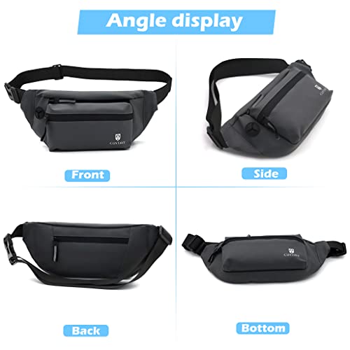 GUSTAVE Large Waterproof Sling Backpack Chest Bag Waist Bags Fanny Pack Cross Body Travel Bag BumBag Men Women Fanny Pack for Hiking Travel Camping Running Sports Outdoors with Adjustable Strap (Grey) - Image 4