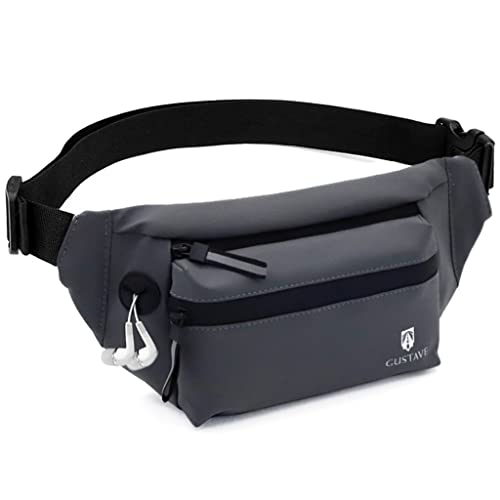 GUSTAVE Large Waterproof Sling Backpack Chest Bag Waist Bags Fanny Pack Cross Body Travel Bag BumBag Men Women Fanny Pack for Hiking Travel Camping Running Sports Outdoors with Adjustable Strap (Grey) - Image 1