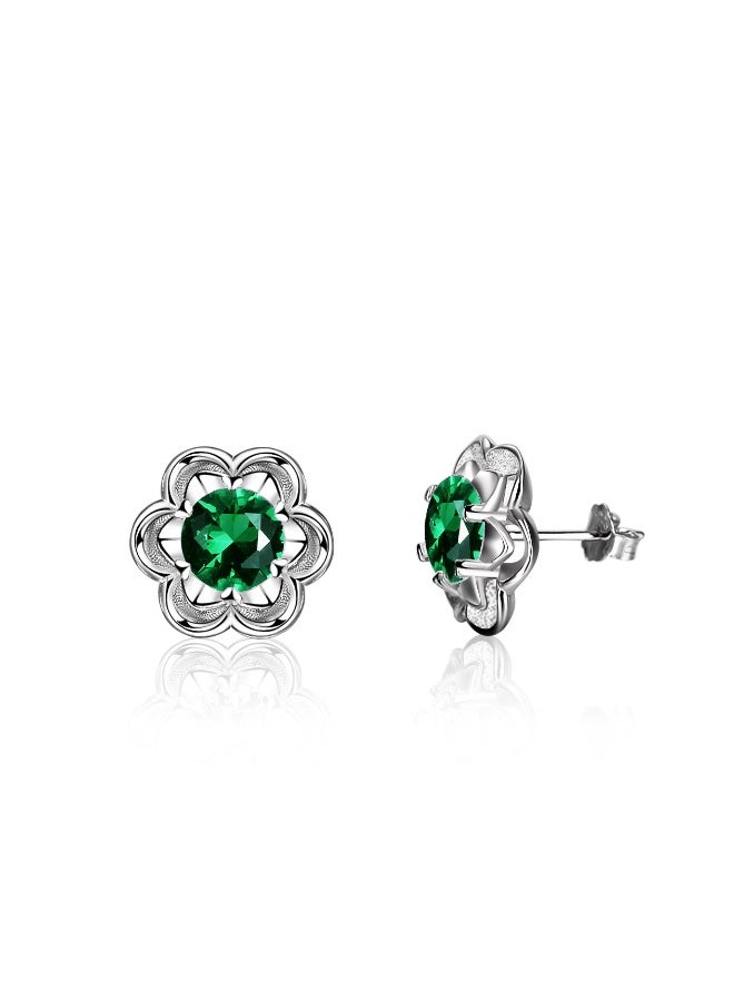 KUYING Temperament Inlaid Gemstone Earrings With Hooks And Studs 