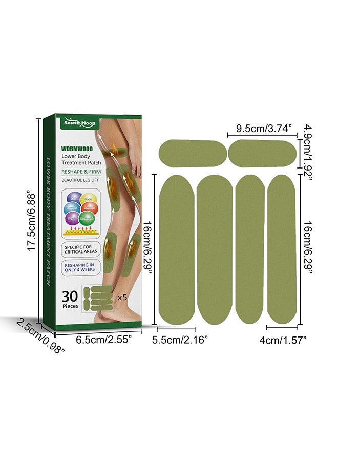 SOUTH MOON 30 Pcs Wormwood Legs Patch - HerbalLegs Patches - Natural Wormwood Sticker - Calf Lift Shaping Wormwood Leg Stickers Leg Lifting Patch  - Image 2