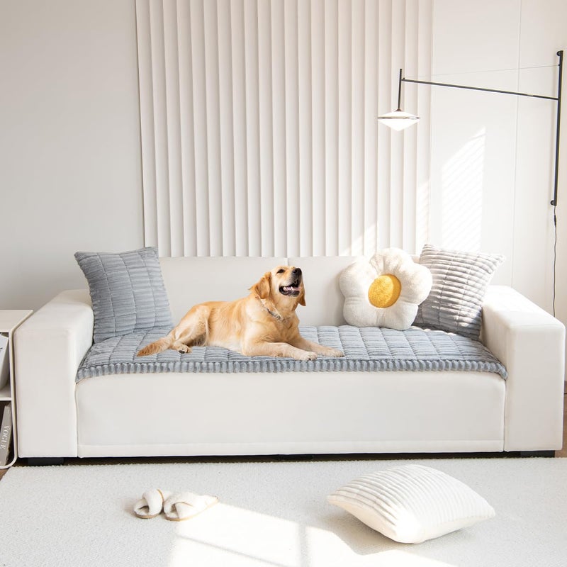 Gumfolk Pet Couch Covers for Sofa Slipcovers Couch Protector for Dogs Washable Cushion Cover, Sofa Pad Blanket Furniture, Grey, 27in*83in - Image 2