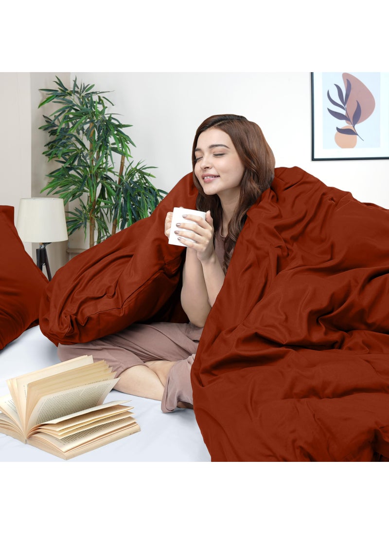 Utopia Bedding Utopia Bedding Duvet Cover Queen Size - 1 Duvet Cover with 2 Pillow Shams - 3 Piece Bedding Duvet Cover with Zipper Closure - Soft Brushed Microfiber  90 X 90 Inches (Queen  Orange)  - Image 3