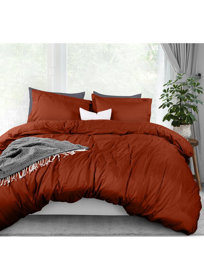 Utopia Bedding Utopia Bedding Duvet Cover Queen Size - 1 Duvet Cover with 2 Pillow Shams - 3 Piece Bedding Duvet Cover with Zipper Closure - Soft Brushed Microfiber  90 X 90 Inches (Queen  Orange)  - Image 1