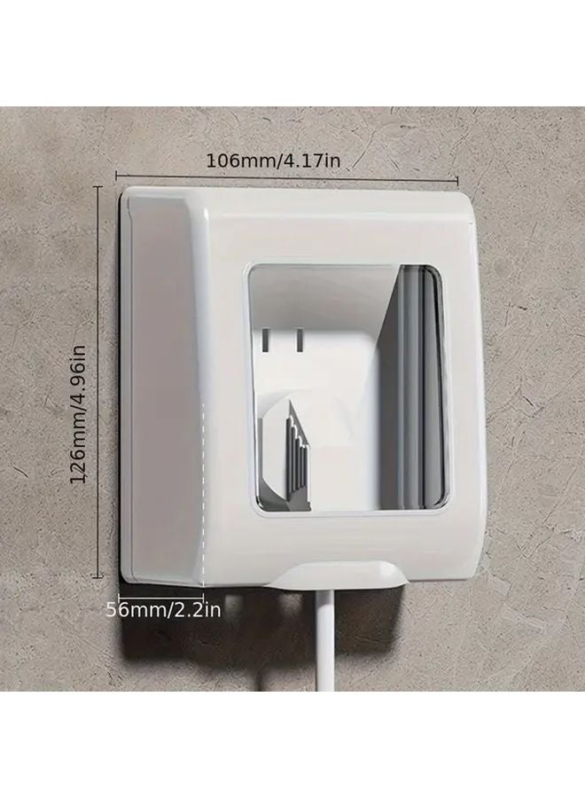 White Self Adhesive Waterproof Switch Cover Splash Proof 86 Type Electric Plug - Image 1