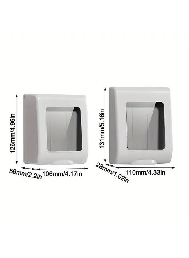 White Self Adhesive Waterproof Switch Cover Splash Proof 86 Type Electric Plug - Image 4
