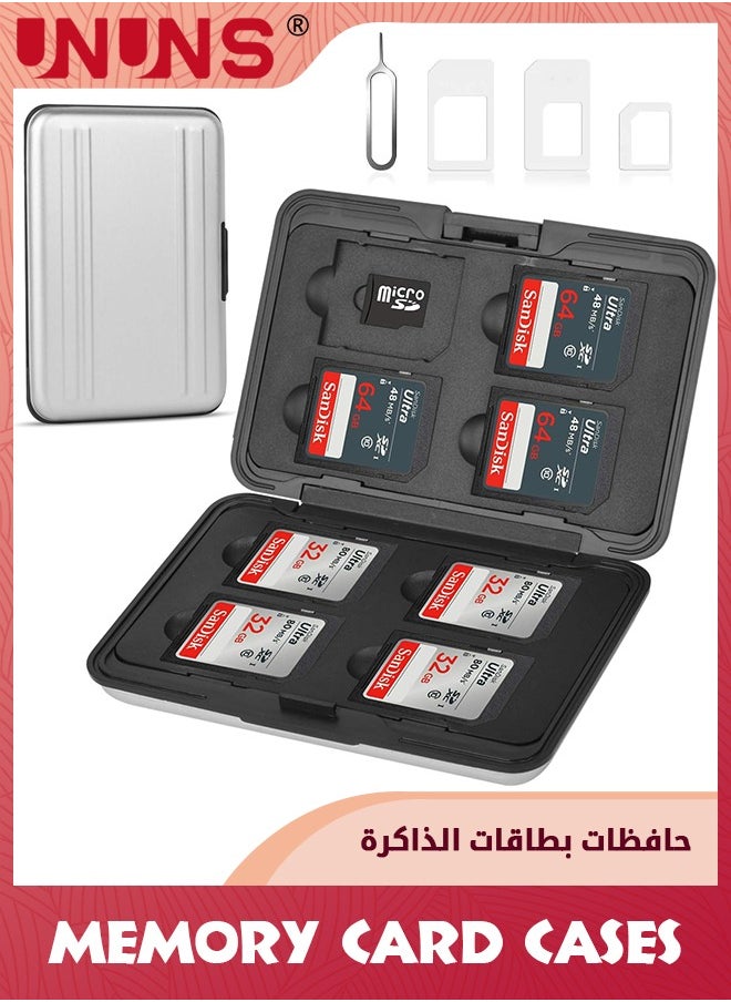 UNUNS - حافظة بطاقات الذاكرة TF Micro SD المحمولة ذات 16 فتحة، حامل حقيبة حمل البطاقة مع دبوس واحد لإزالة البطاقة و3 حافظة بطاقة استعادة، صندوق منظم مقاوم للصدمات لتخزين وسائط كاميرا الكمبيوتر - Image 1