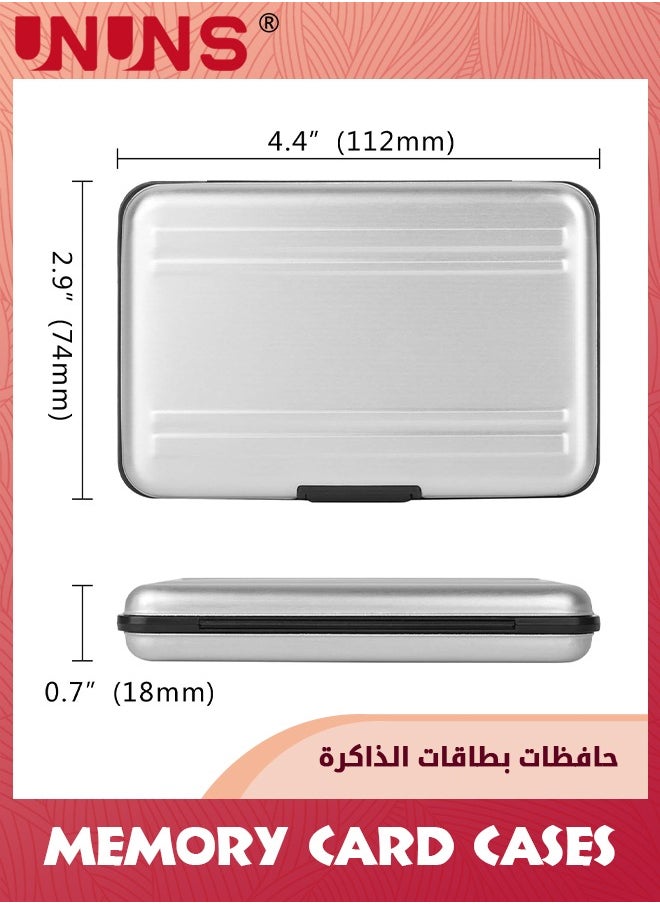 UNUNS - حافظة بطاقات الذاكرة TF Micro SD المحمولة ذات 16 فتحة، حامل حقيبة حمل البطاقة مع دبوس واحد لإزالة البطاقة و3 حافظة بطاقة استعادة، صندوق منظم مقاوم للصدمات لتخزين وسائط كاميرا الكمبيوتر - Image 1