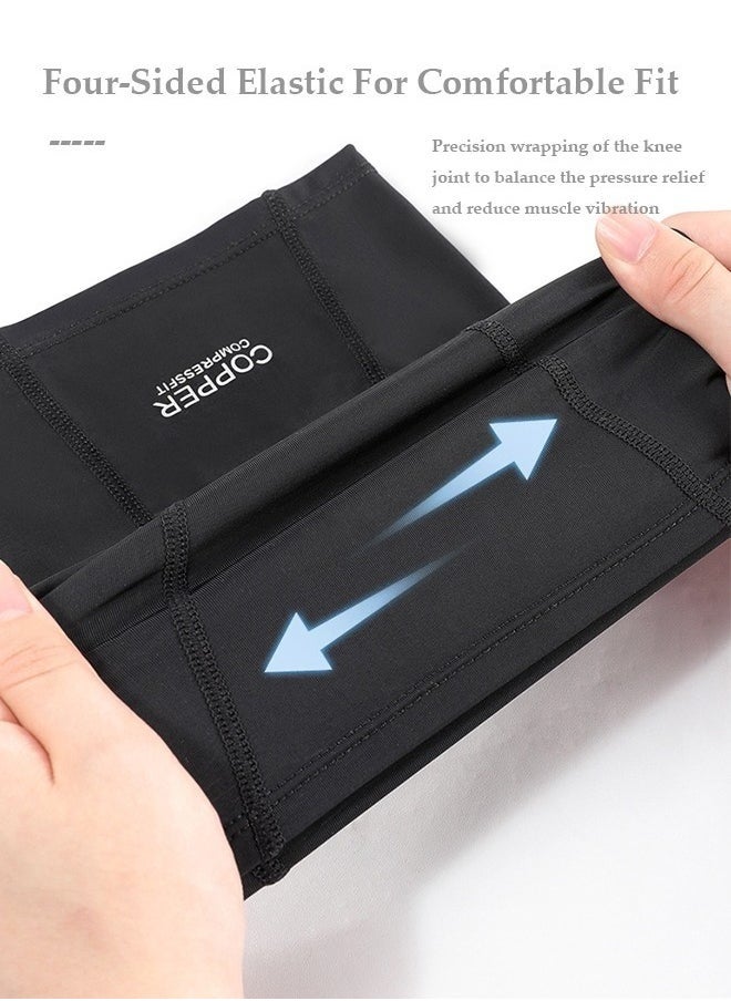 REXCHI - Sports knee Pads Copper Fiber Compression OutdoorCycling Fitness Football Basketball Leg Guards Thin Sweat-Absorbent Breathable Men And Women's Copper knee Pads 1 Pair, Meniscus Tear knee Pads, Arthritis, knee Pain, ACL, Tendonitis, Joint Pain Relief, Running, Exercise, Fitness, Weightlifting - Image 1
