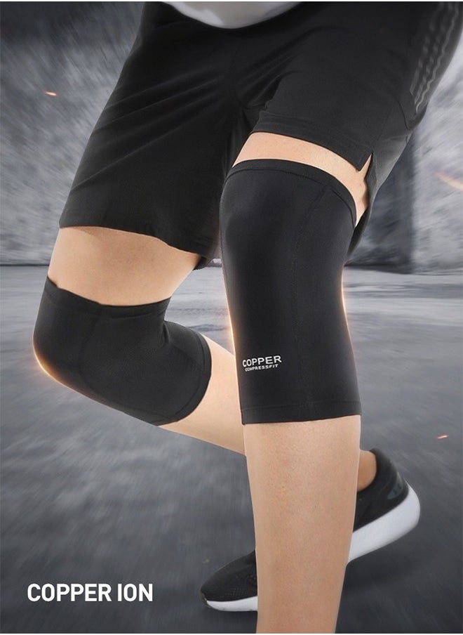 REXCHI - Sports knee Pads Copper Fiber Compression OutdoorCycling Fitness Football Basketball Leg Guards Thin Sweat-Absorbent Breathable Men And Women's Copper knee Pads 1 Pair, Meniscus Tear knee Pads, Arthritis, knee Pain, ACL, Tendonitis, Joint Pain Relief, Running, Exercise, Fitness, Weightlifting - Image 1