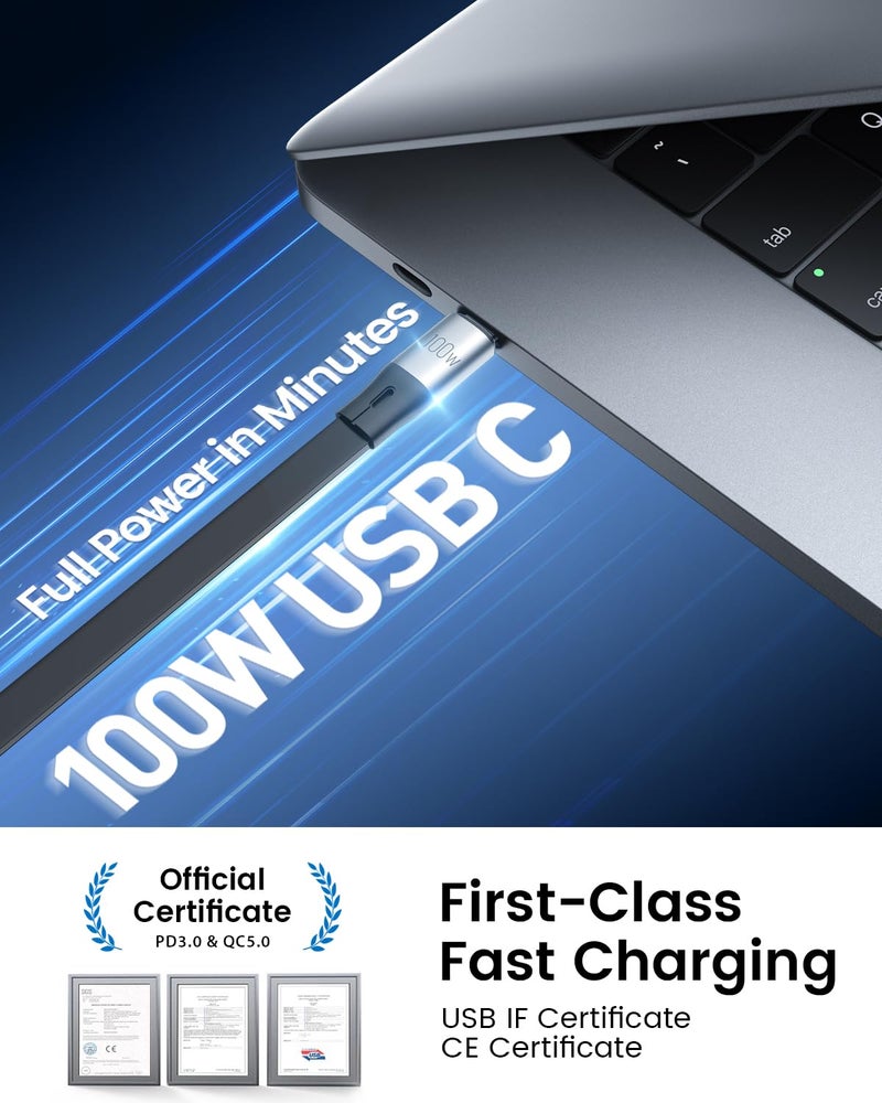 CAFELE Multi Charging Cable 100W Retractable USB C Cable, 6-in-1 Dual Type C and 27W L 5A Fast Charger Cord for Phone 16 15 14, Galaxy S24 S23, MBook, Pad and Multiple Devices (3.6ft) - Image 2