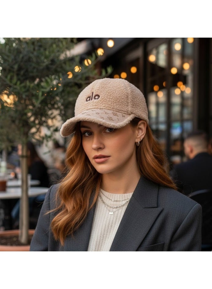 alo Women's winter "sherpa" cape, soft and stylish design - beige - warm and elegant - Image 5