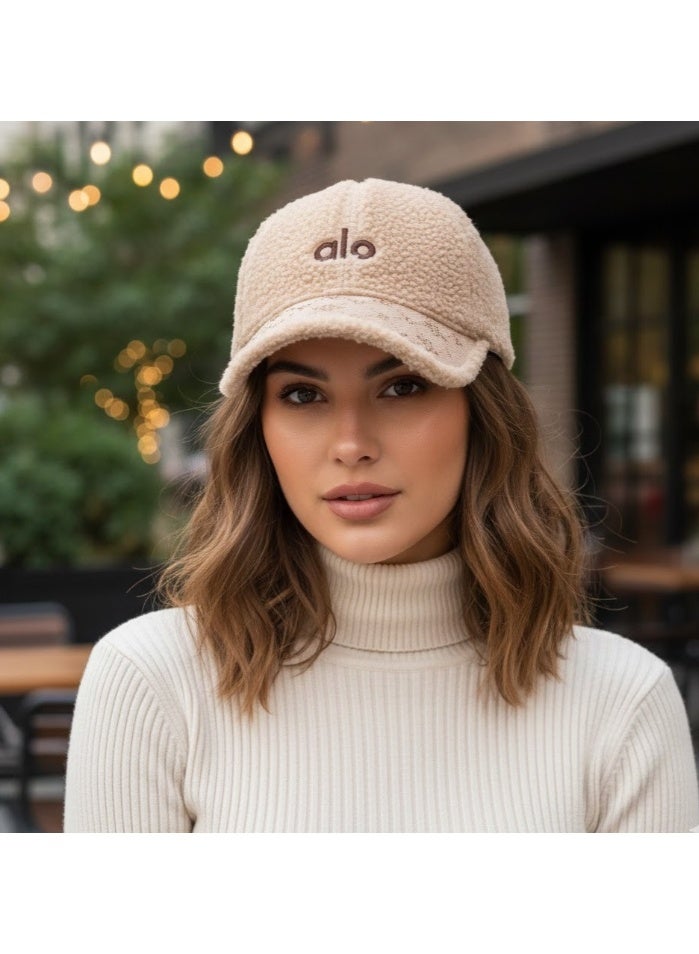 alo Women's winter "sherpa" cape, soft and stylish design - beige - warm and elegant - Image 1