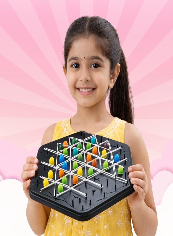Wishluck Chain Triangle Chess Game | Elastic Strategy Board Game for Kids & Family | Brain Teaser Logic Game with Colorful Pegs(Chain Triangle Chess) - Image 1