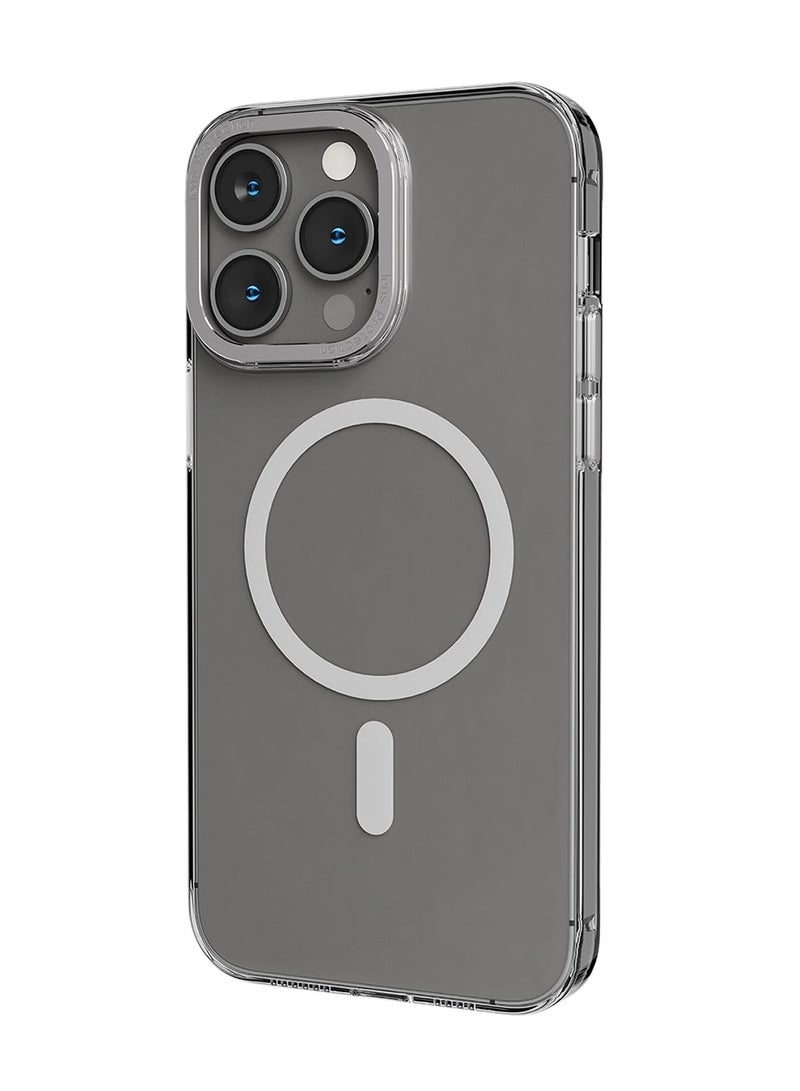 LEVELO MagSafe Sensa Clear Back Case For iPhone 14  Pro Max - Clear/Silver - Image 1