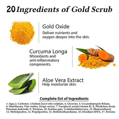 Lilium Gold Scrub & Pack, 250g Each | Enriched With Gold Extract & Aloe Vera Extract | Remove Dead Skin Cells & Blackheads | Give Instant Gold Radiance & Brighten Complexion, Cruelty Free Pack Of 2 - Image 4