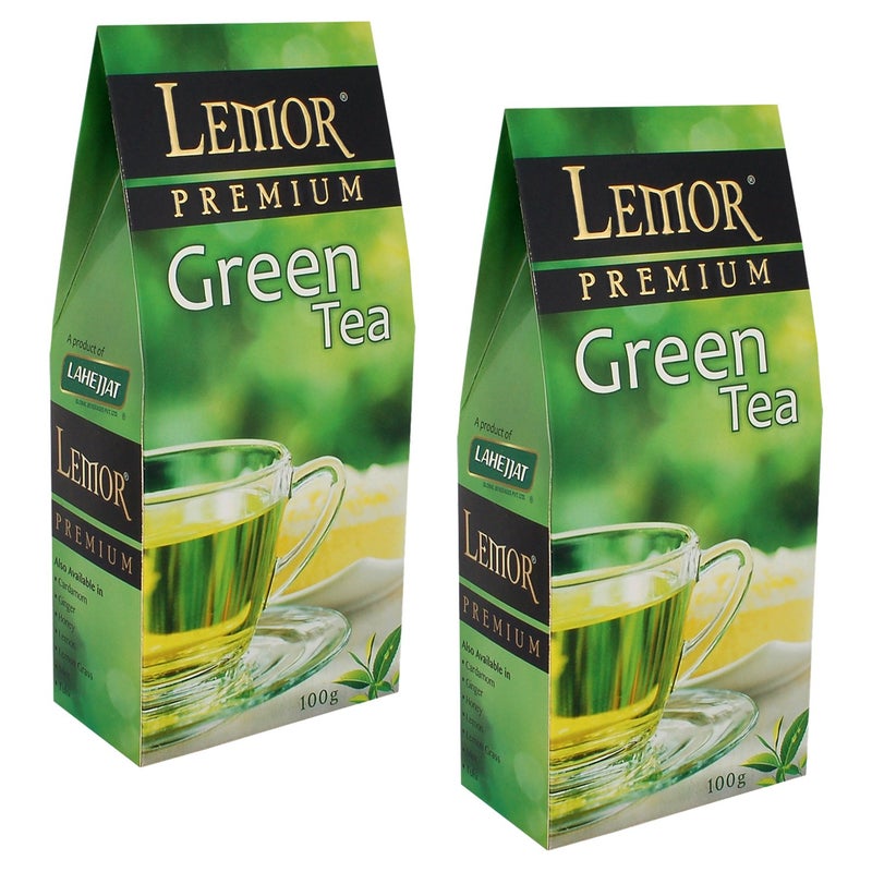 Lemor Premium Green Tea (100 gm) Pack of 2 for Healthy Indian Beverage Drinkers - Image 1