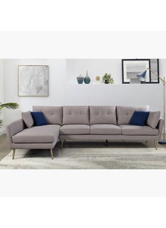 Waver 5-Seater Fabric Left Corner Sofa With 4 Cushions 86x91x215 cm