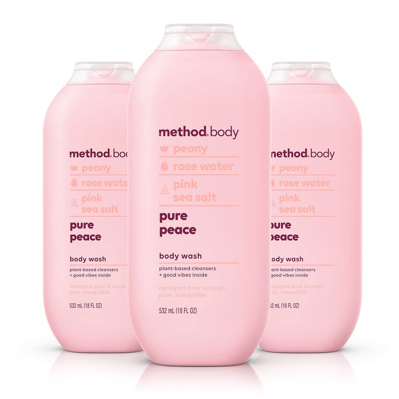 Method Body Wash, Pure Peace, Paraben and Phthalate Free, 18 oz (Pack of 3),Detoxifying - Image 1