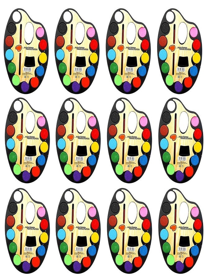 KIVYA Kid's Party in Bulk Watercolor Set with Paint Brush (Multicolour) - Pack of 12 - Image 1