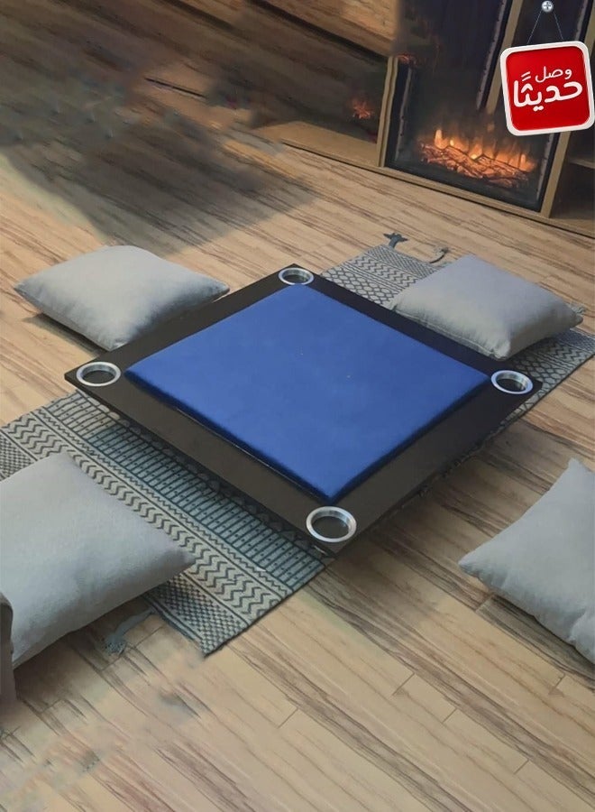 رالي طاولة لعب ورق بلوت وجاكارو بأرضية خشبية مع حامل أكواب - Image 1