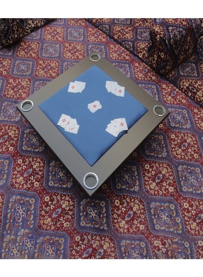 رالي طاولة لعب ورق بلوت وجاكارو بأرضية خشبية مع حامل أكواب - Image 2