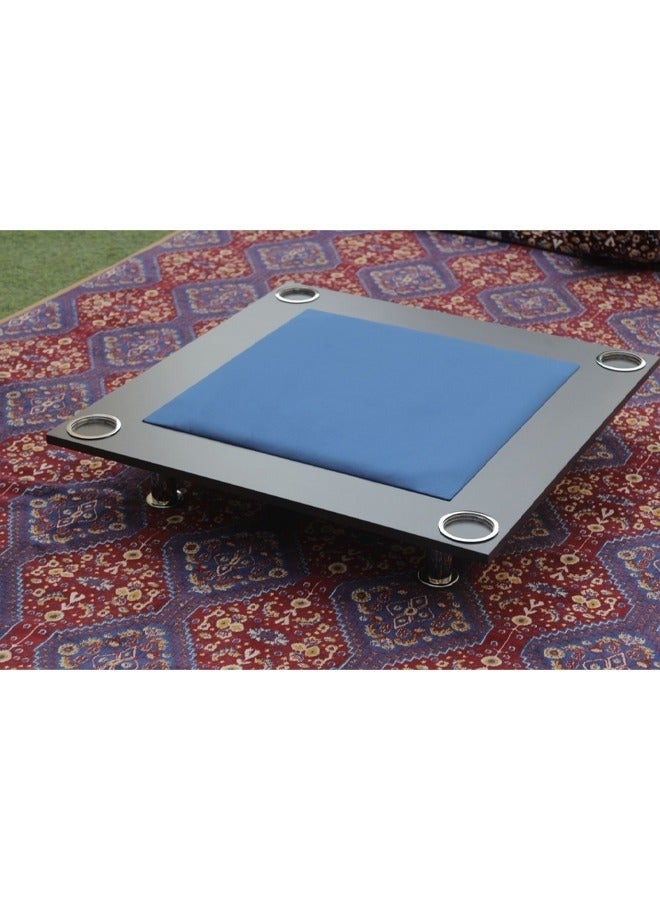 رالي طاولة لعب ورق بلوت وجاكارو بأرضية خشبية مع حامل أكواب - Image 4