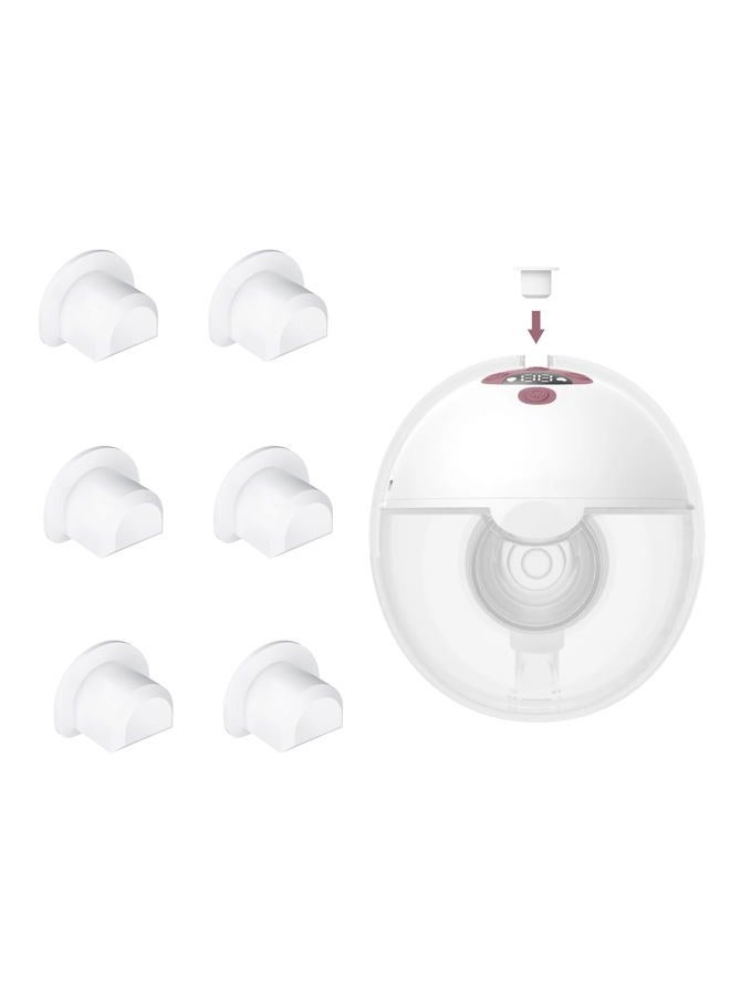 IVARONAL 6Pcs Silicone Spout Cap Compatible with Momcozy M5 Wearable Breastpump, Dustproof, Keep Clean, Prevents Leaks from The Top, Fit for M5 Breast Pump Parts, White 6Pack - Image 1