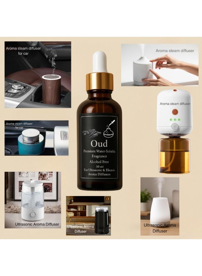 Concentrated Oud Fragrance for Electric, Steam, and Ultrasonic Diffusers (Refill Bottle) 50 ml - Alcohol-Free - Long-Lasting - Health-Safe - Image 3
