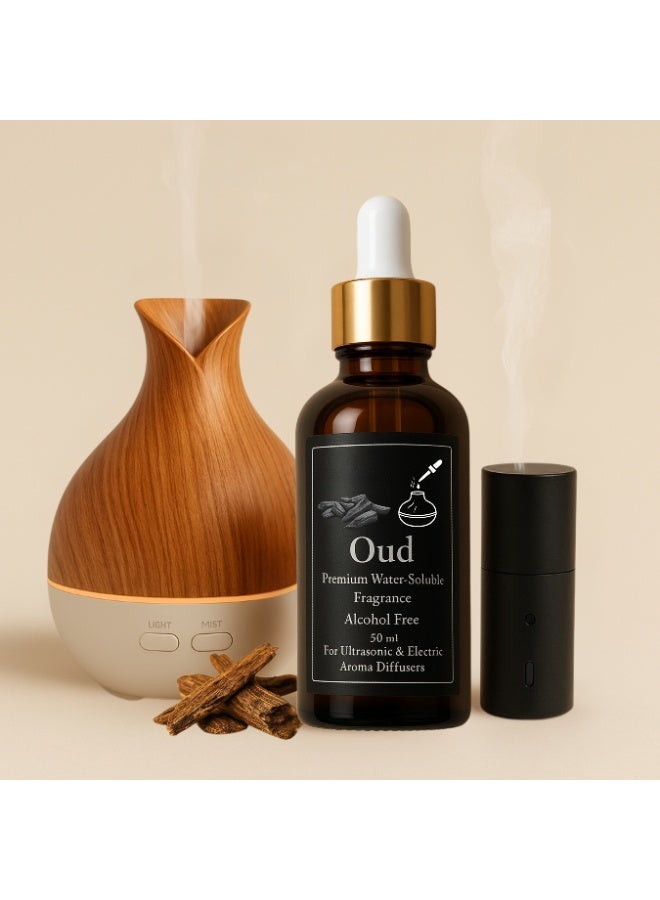 Concentrated Oud Fragrance for Electric, Steam, and Ultrasonic Diffusers (Refill Bottle) 50 ml - Alcohol-Free - Long-Lasting - Health-Safe - Image 1