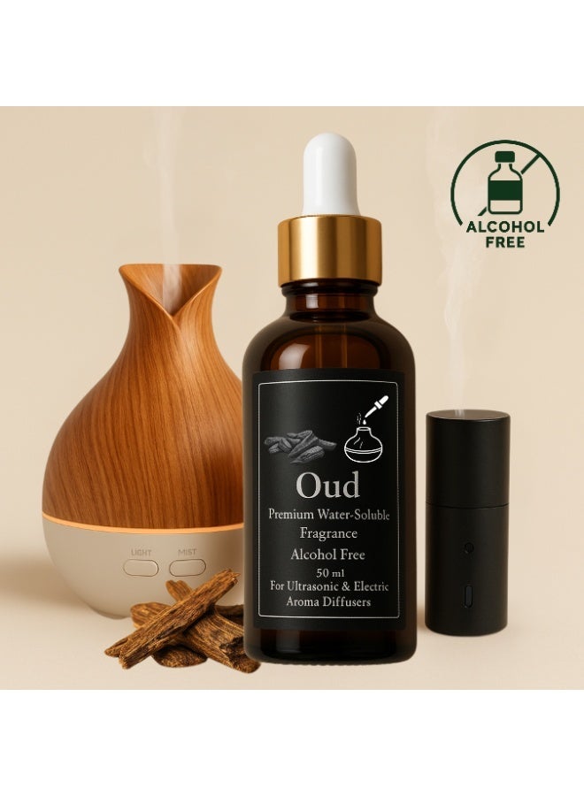 Concentrated Oud Fragrance for Electric, Steam, and Ultrasonic Diffusers (Refill Bottle) 50 ml - Alcohol-Free - Long-Lasting - Health-Safe - Image 1