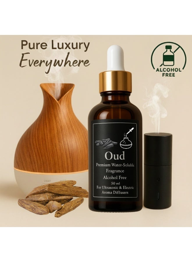 Concentrated Oud Fragrance for Electric, Steam, and Ultrasonic Diffusers (Refill Bottle) 50 ml - Alcohol-Free - Long-Lasting - Health-Safe - Image 1