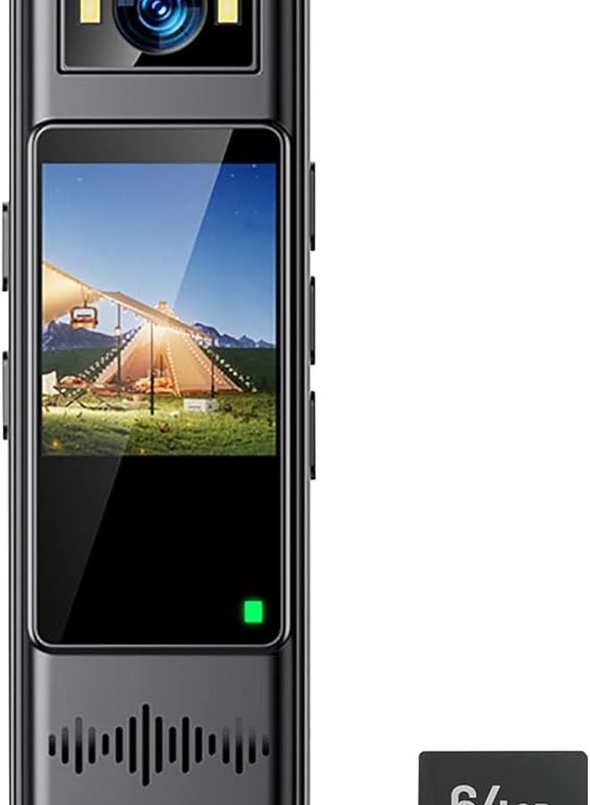 Adjustable Angle Lens Body Camera 1080P Video Recorder with Built in LCD Screen Portable Wearable - Image 1