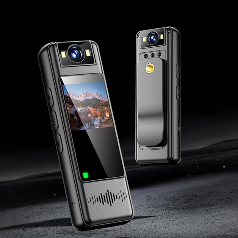 Adjustable Angle Lens Body Camera 1080P Video Recorder with Built in LCD Screen Portable Wearable - Image 4