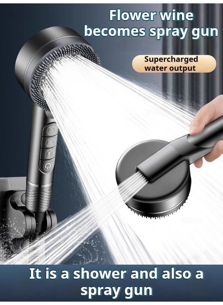 Filtered Shower Head with Handheld, High Pressure Shower Heads, Filtered Shower Head with Handheld Sprayer Soften Hard Water High Pressure Handheld Shower Head 4 Modes Water Saving Filter - Image 2