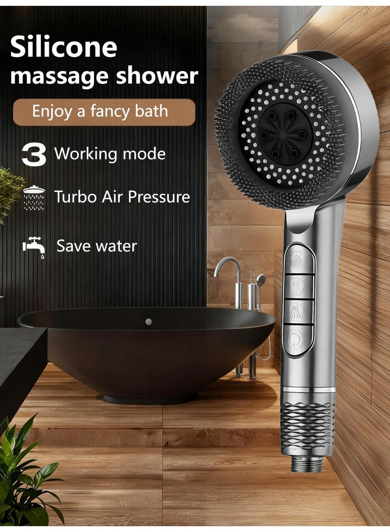 Filtered Shower Head with Handheld, High Pressure Shower Heads, Filtered Shower Head with Handheld Sprayer Soften Hard Water High Pressure Handheld Shower Head 4 Modes Water Saving Filter - Image 1
