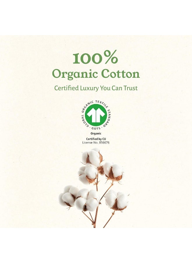 California Design Den California Design Den 100% Organic Cotton Sheets, GOTS Certified - Percale, Soft Cooling, Deep Pockets - 4 Piece Queen Bed Sheet Set, White - Image 2