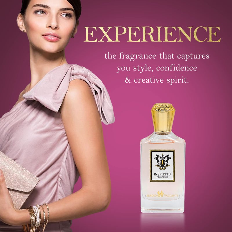 Dumont INSPIRITU POUR FEMME - 3.4oz - Womenâ€™s Perfume with Sweet, Sensual, Romantic & Sensual Fragrance - Long Lasting Cologne Mist & Body Spray - Perfect Luxury Gift for Her - Image 5