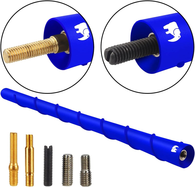 ONE250 8" inch Spiral Flexible Copper Core Antenna, Compatible with Jeep Wrangler JK JKU JL JLU Rubicon Sahara Gladiator (JL) [JT] Renegade Cherokee - Designed for Optimized FM/AM Reception (Blue) - Image 4