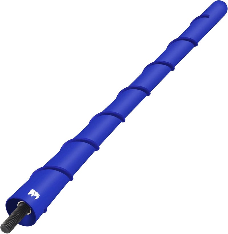 ONE250 8" inch Spiral Flexible Copper Core Antenna, Compatible with Jeep Wrangler JK JKU JL JLU Rubicon Sahara Gladiator (JL) [JT] Renegade Cherokee - Designed for Optimized FM/AM Reception (Blue) - Image 1