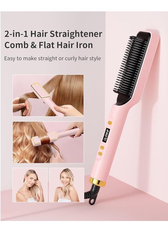 عربست فرشاة فرد الشعر بالأيونات السالبة، مشط فرد الشعر بالأيونات السالبة، مشط حلقي ساخن مع شاشة LED، مضاد للحروق، إيقاف التشغيل التلقائي، تسخين سريع، 30 إعدادًا لدرجة الحرارة للمنزل والسفر وصالون التجميل - Image 3
