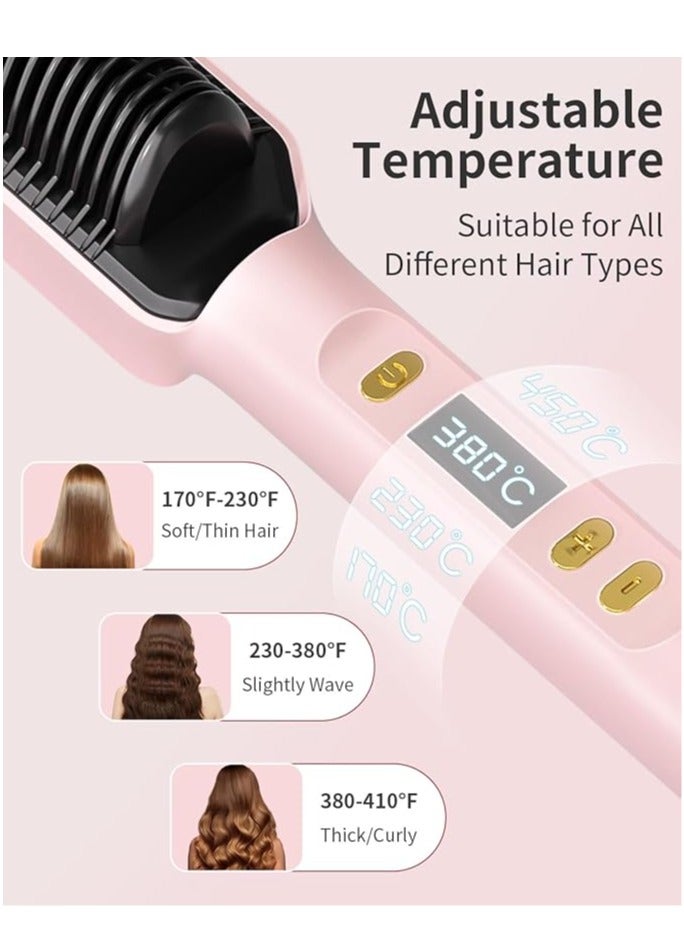 عربست فرشاة فرد الشعر بالأيونات السالبة، مشط فرد الشعر بالأيونات السالبة، مشط حلقي ساخن مع شاشة LED، مضاد للحروق، إيقاف التشغيل التلقائي، تسخين سريع، 30 إعدادًا لدرجة الحرارة للمنزل والسفر وصالون التجميل - Image 4