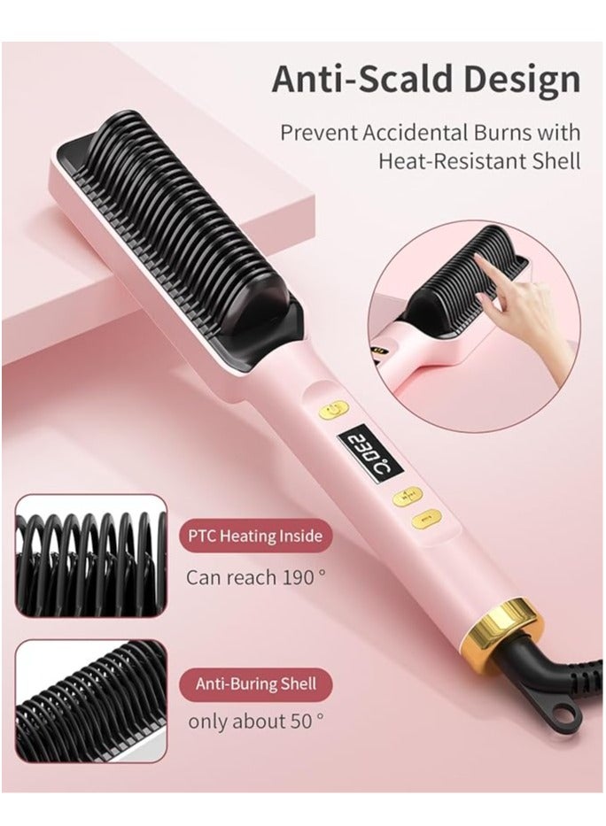 عربست فرشاة فرد الشعر بالأيونات السالبة، مشط فرد الشعر بالأيونات السالبة، مشط حلقي ساخن مع شاشة LED، مضاد للحروق، إيقاف التشغيل التلقائي، تسخين سريع، 30 إعدادًا لدرجة الحرارة للمنزل والسفر وصالون التجميل - Image 5