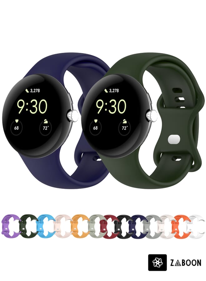 Zaboon Google Pixel Watch Loop Type Solid Color Silicone Watch Band, Size:L - Image 3